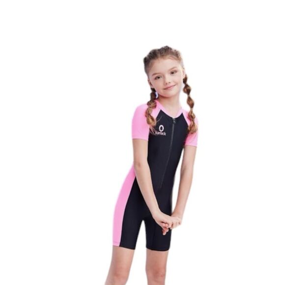 Girls One Piece Rashguard Swimsuit - Picture 1 of 4